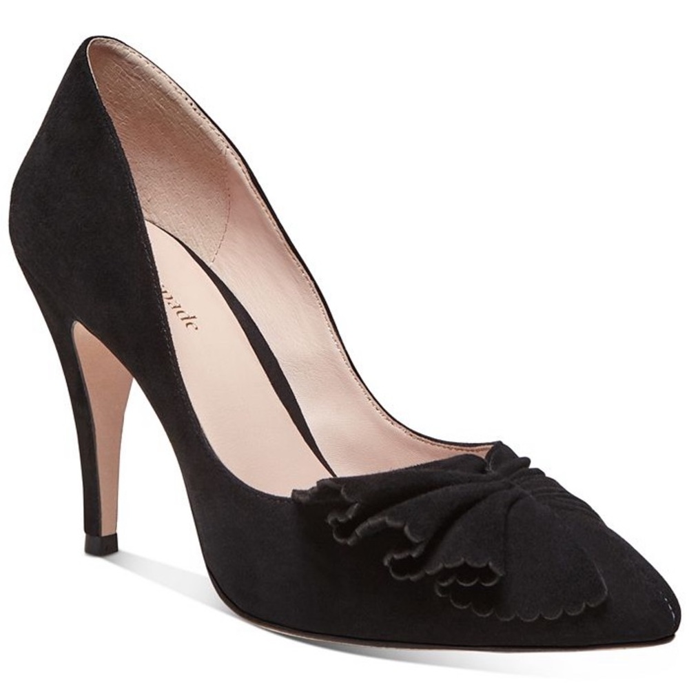 Kate Spade Alessia Black Suede Heels Size 7
